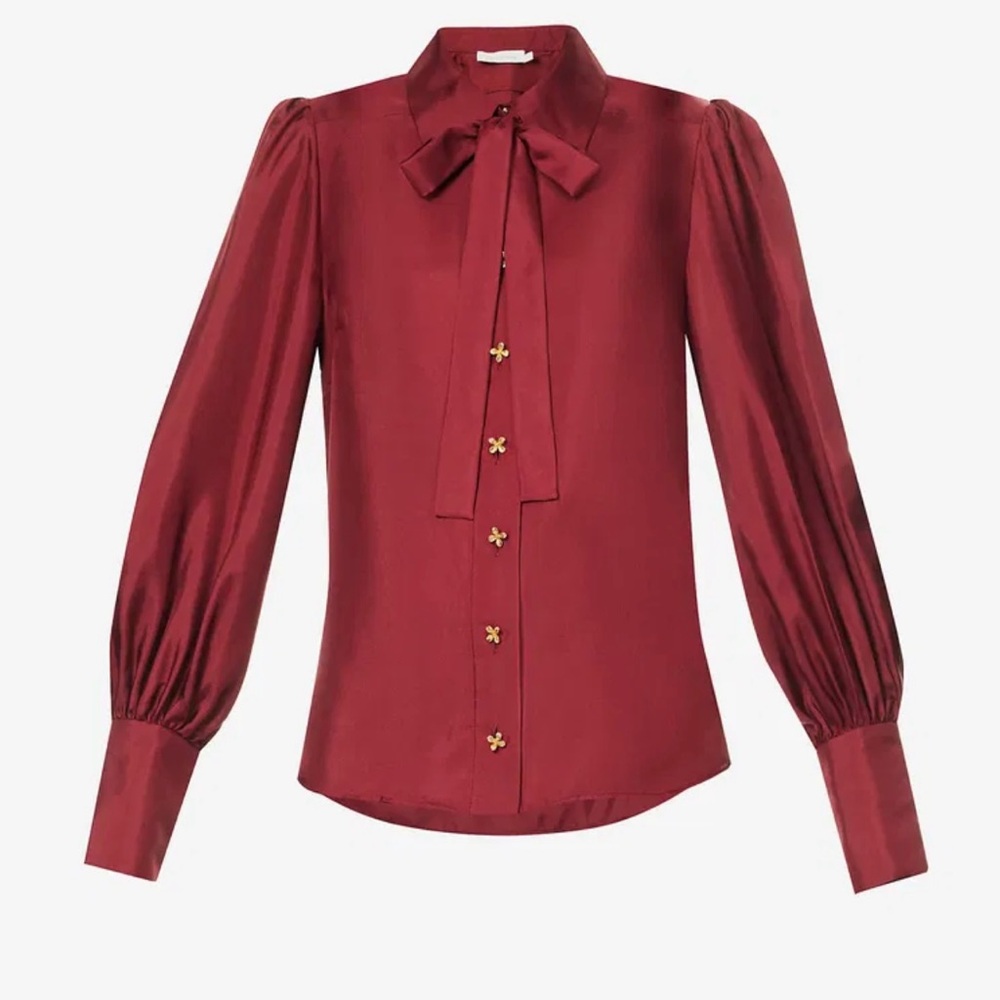 Zimmerman Luminosity Floral-Button Shirt (Burgundy)